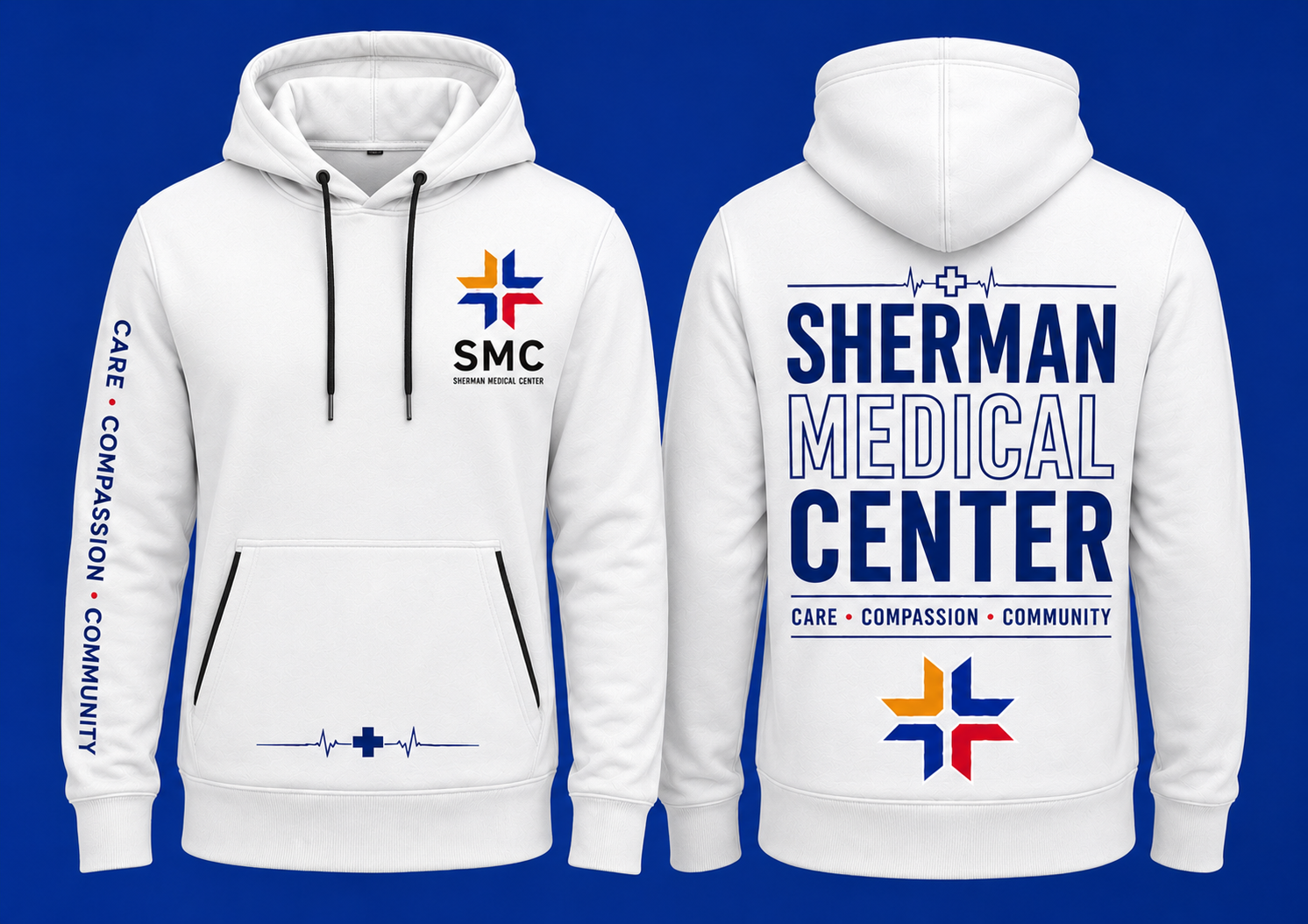 SMC Branded Pullover Hoodie WHITE